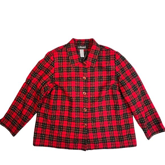 VTG Sag Harbor Jacket Womens 20 Plaid Button Dressy Professional Holiday Blazer - Picture 10 of 12